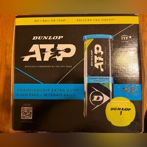 Dunlop ATP Championship Extra Duty Tennis Balls - Yellow & Blue Can